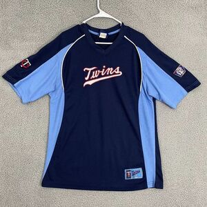 Minnesota Twins Cooperstown Collection Jersey Men XL Blue MLB Embroidered Patch